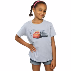 Disney - T-shirt CARS LIGHTNING VS STORM - Fille (Gris chiné)