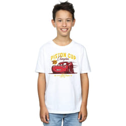Disney - T-shirt CARS PISTON CUP CHAMPION - Garçon (Blanc)