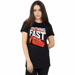 Disney - T-shirt CARS LIGHTNING FAST - Femme (Noir)
