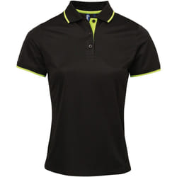 Premier Coolchecker - Polo sport - Femme (Noir/Vert citron)