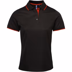 Premier Coolchecker - Polo sport - Femme (Noir/Rouge)