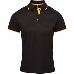 Premier Coolchecker - Polo sport - Femme (Noir/Jaune)