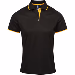 Premier Coolchecker - Polo sport - Femme (Noir/Jaune)