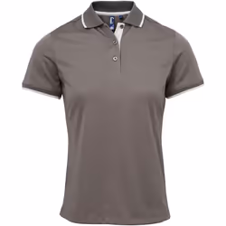 Premier Coolchecker - Polo sport - Femme (Gris/Argent)