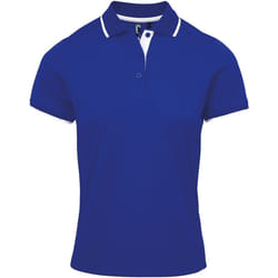 Premier Coolchecker - Polo sport - Femme (Bleu roi/Blanc)