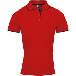 Premier Coolchecker - Polo sport - Femme (Rouge/Noir)