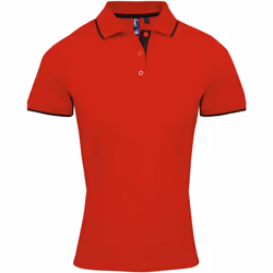 Premier Coolchecker - Polo sport - Femme (Rouge/Noir)