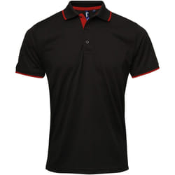 Premier - Polo - Hommes (Noir/Rouge)