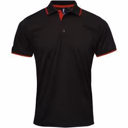 Premier - Polo - Hommes (Noir/Rouge)