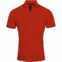 Premier - Polo - Hommes (Rouge/Noir)