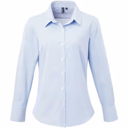 Premier Microcheck - Chemise à manches longues - Femme (Bleu clair/Blanc)