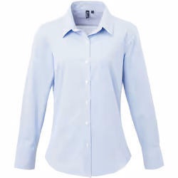 Premier Microcheck - Chemise à manches longues - Femme (Bleu clair/Blanc)