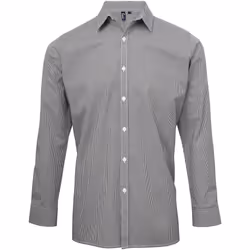 Premier Microcheck - Chemise à manches longues - Homme (Noir/Blanc)
