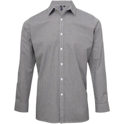 Premier Microcheck - Chemise à manches longues - Homme (Noir/Blanc)