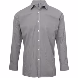 Premier Microcheck - Chemise à manches longues - Homme (Noir/Blanc)