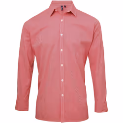 Premier Microcheck - Chemise à manches longues - Homme (Rouge/Blanc)