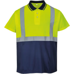 Portwest Haute visibilité - Polo - Homme (Jaune/Bleu marine)