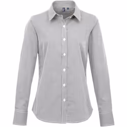Premier Microcheck - Chemise à manches longues - Femme (Noir/Blanc)