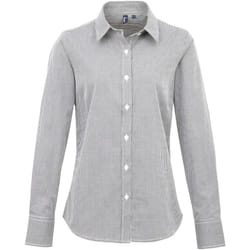 Premier Microcheck - Chemise à manches longues - Femme (Noir/Blanc)