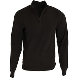 Premier - Pull tricoté à col zippé - Homme (Noir)