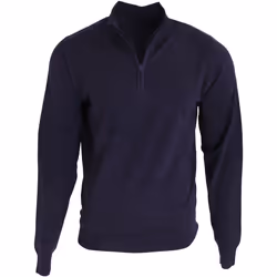 Premier - Pull tricoté à col zippé - Homme (Bleu marine)