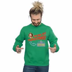 Elf - Sweat WORLD'S BEST COFFEE - Homme (Vert vif)