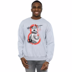Star Wars - Sweat THE LAST JEDI ROLL WITH IT - Homme (Gris chiné)