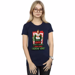Elf - T-shirt OMG SANTA - Femme (Bleu marine)