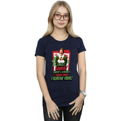 Elf - T-shirt OMG SANTA - Femme (Bleu marine)
