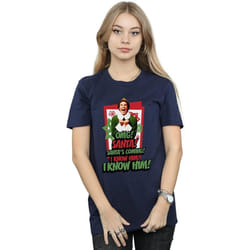 Elf - T-shirt OMG SANTA - Femme (Bleu marine)