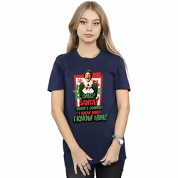 Elf - T-shirt OMG SANTA - Femme (Bleu marine)