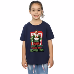 Elf - T-shirt OMG SANTA - Fille (Bleu marine)