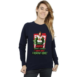 Elf - Sweat OMG SANTA - Femme (Bleu marine)
