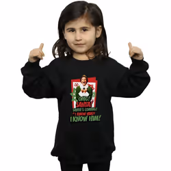 Elf - Sweat OMG SANTA - Fille (Noir)