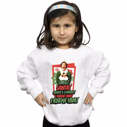 Elf - Sweat OMG SANTA - Fille (Blanc)
