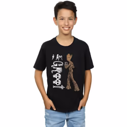 Marvel - T-shirt AVENGERS INFINITY WAR AM TEENAGE GROOT - Garçon (Noir)