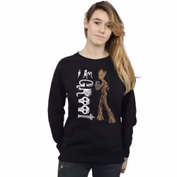 Marvel - Sweat AVENGERS INFINITY WAR AM TEENAGE GROOT - Femme (Noir)