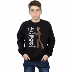 Marvel - Sweat AVENGERS INFINITY WAR AM TEENAGE GROOT - Garçon (Noir)