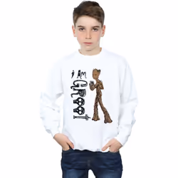 Marvel - Sweat AVENGERS INFINITY WAR AM TEENAGE GROOT - Garçon (Blanc)