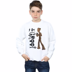 Marvel - Sweat AVENGERS INFINITY WAR AM TEENAGE GROOT - Garçon (Blanc)