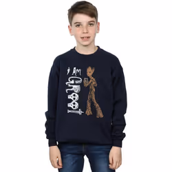 Marvel - Sweat AVENGERS INFINITY WAR AM TEENAGE GROOT - Garçon (Bleu marine)