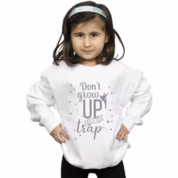 Disney - Sweat DON'T GROW UP - Fille (Blanc)