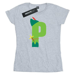 Disney - T-shirt ALPHABET P IS FOR PETER PAN - Femme (Gris chiné)