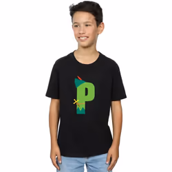 Disney - T-shirt ALPHABET P IS FOR PETER PAN - Garçon (Noir)