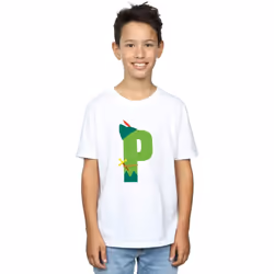 Disney - T-shirt ALPHABET P IS FOR PETER PAN - Garçon (Blanc)