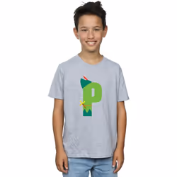 Disney - T-shirt ALPHABET P IS FOR PETER PAN - Garçon (Gris chiné)
