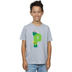 Disney - T-shirt ALPHABET P IS FOR PETER PAN - Garçon (Gris chiné)