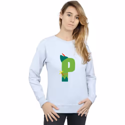 Disney - Sweat ALPHABET P IS FOR PETER PAN - Femme (Gris chiné)