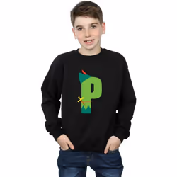 Disney - Sweat ALPHABET P IS FOR PETER PAN - Garçon (Noir)