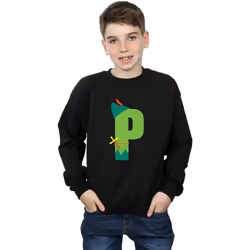 Disney - Sweat ALPHABET P IS FOR PETER PAN - Garçon (Noir)